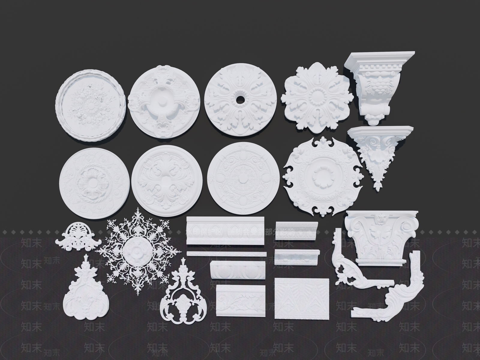 欧式浮雕SU模型下载【ID:1143288841】