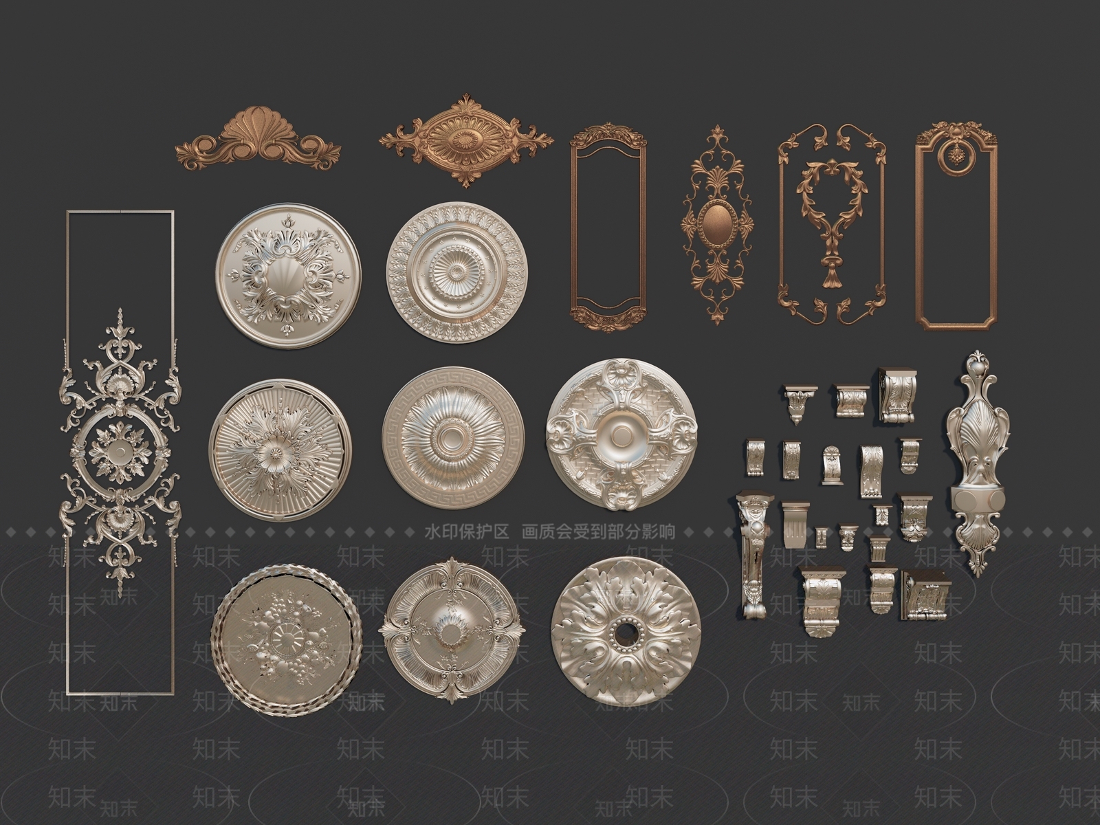 欧式雕花装饰SU模型下载【ID:1143233970】