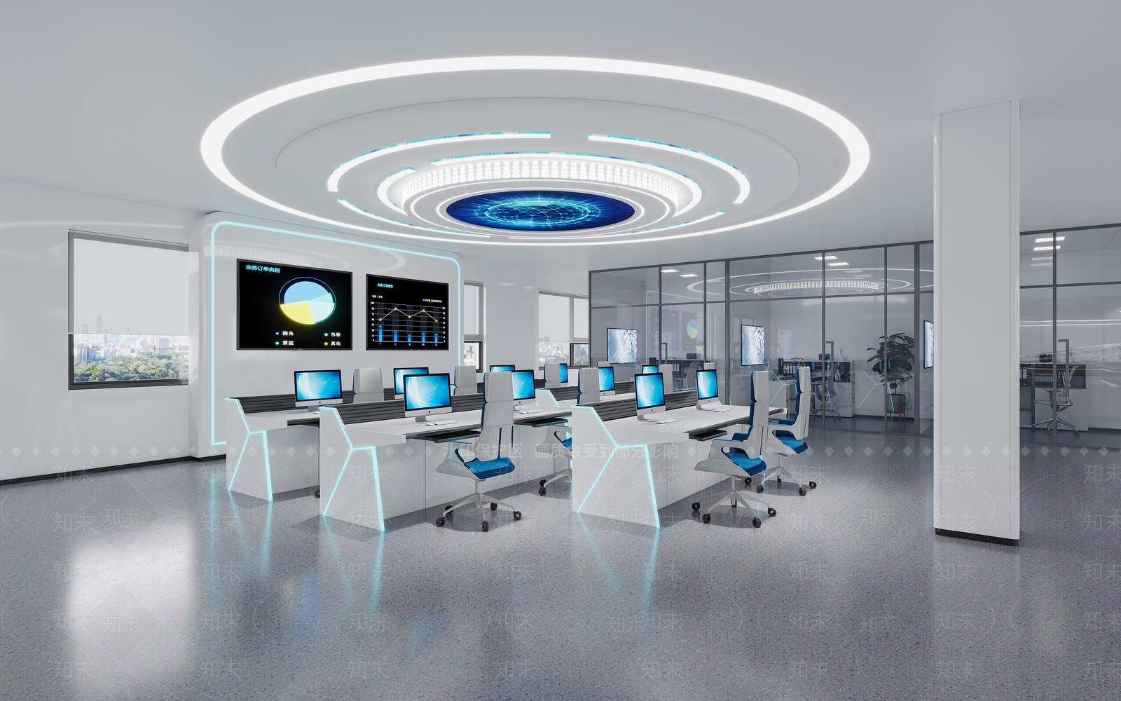 现代科技风办公室展厅3D模型下载【ID:1143244305】