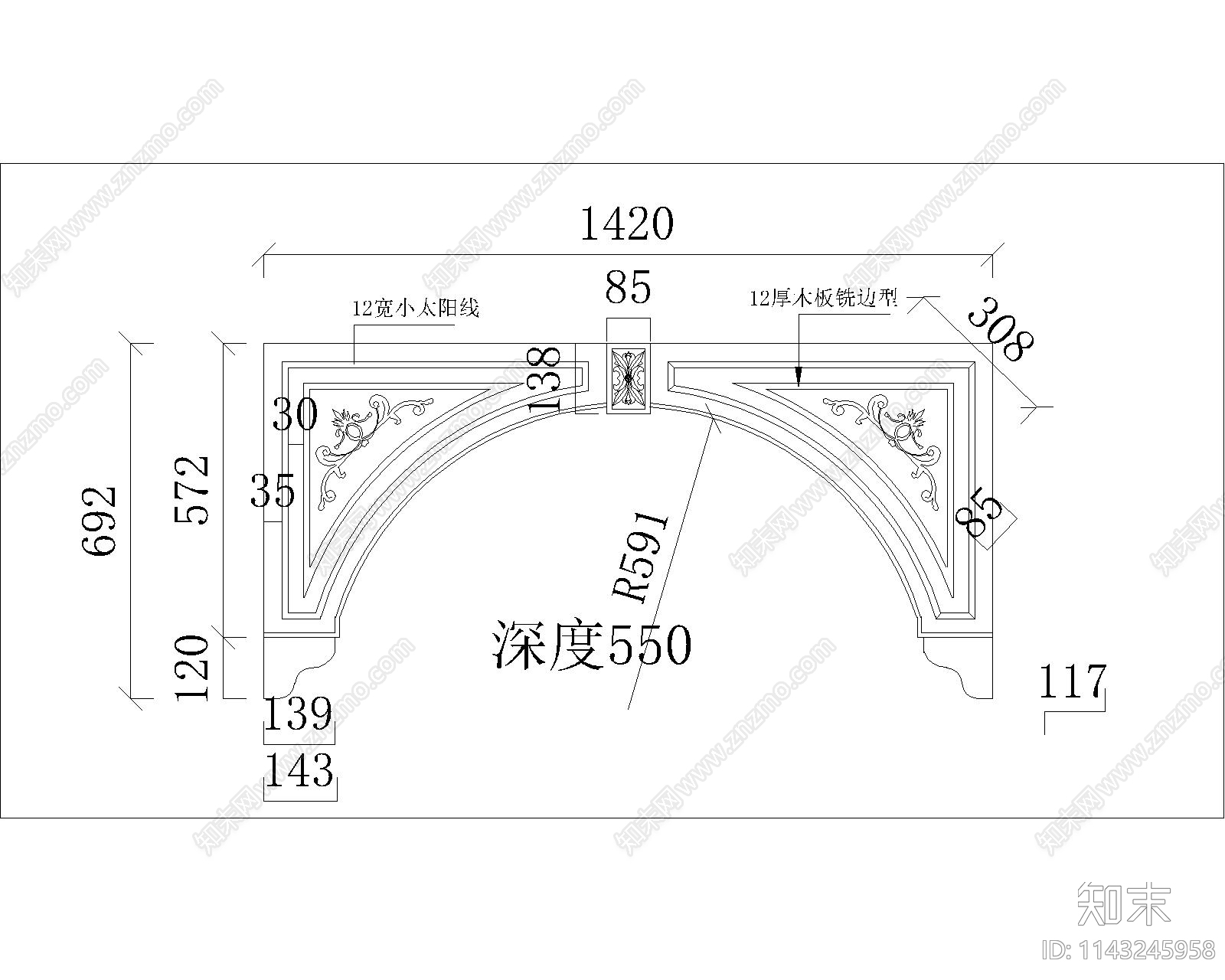 衣帽间梳妆台镜柜cad施工图下载【ID:1143245958】