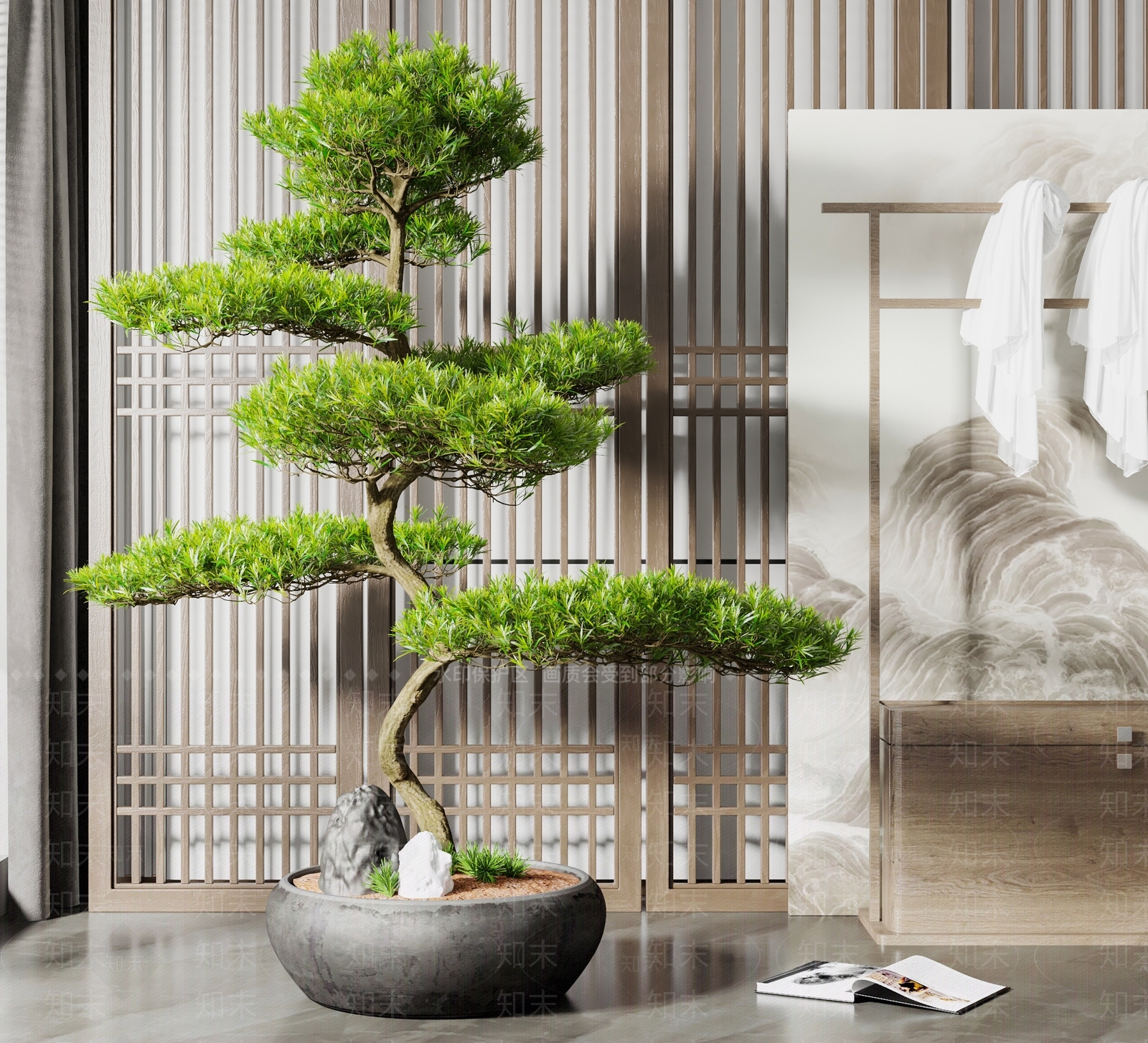 松树盆栽SU模型下载【ID:1143250617】