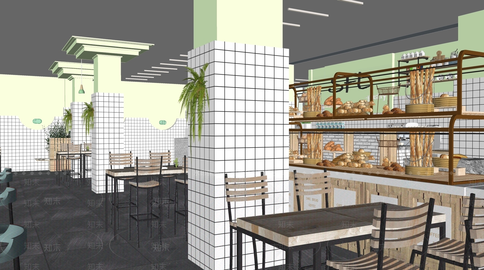 现代面包店SU模型下载【ID:1143251294】