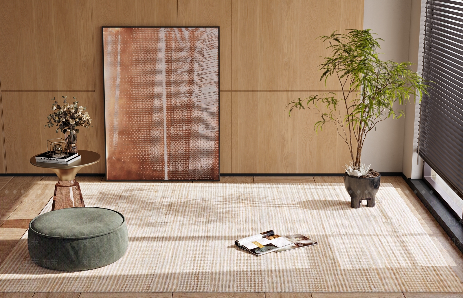 亚麻地毯3d模型3D模型下载【ID:1143255632】