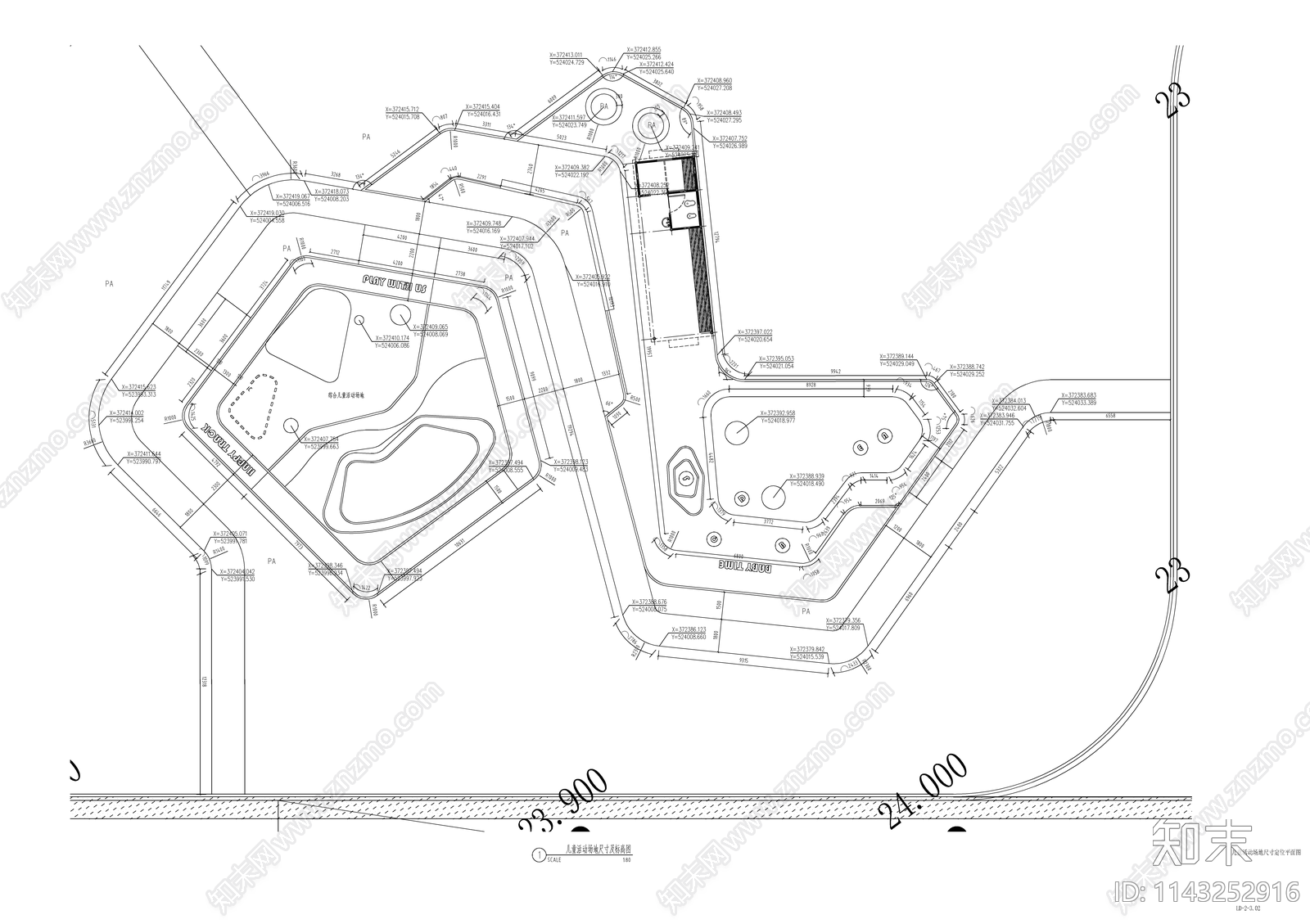 儿童活动场地cad施工图下载【ID:1143252916】