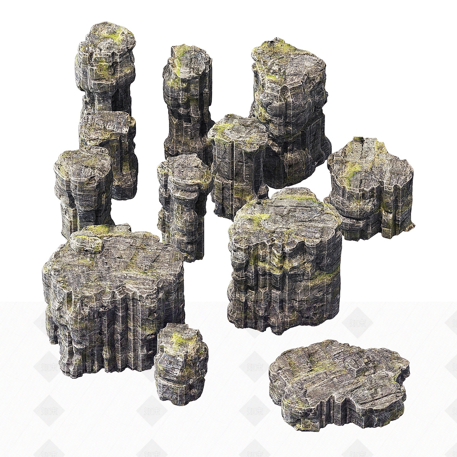 现代假山3D模型下载【ID:1143253897】
