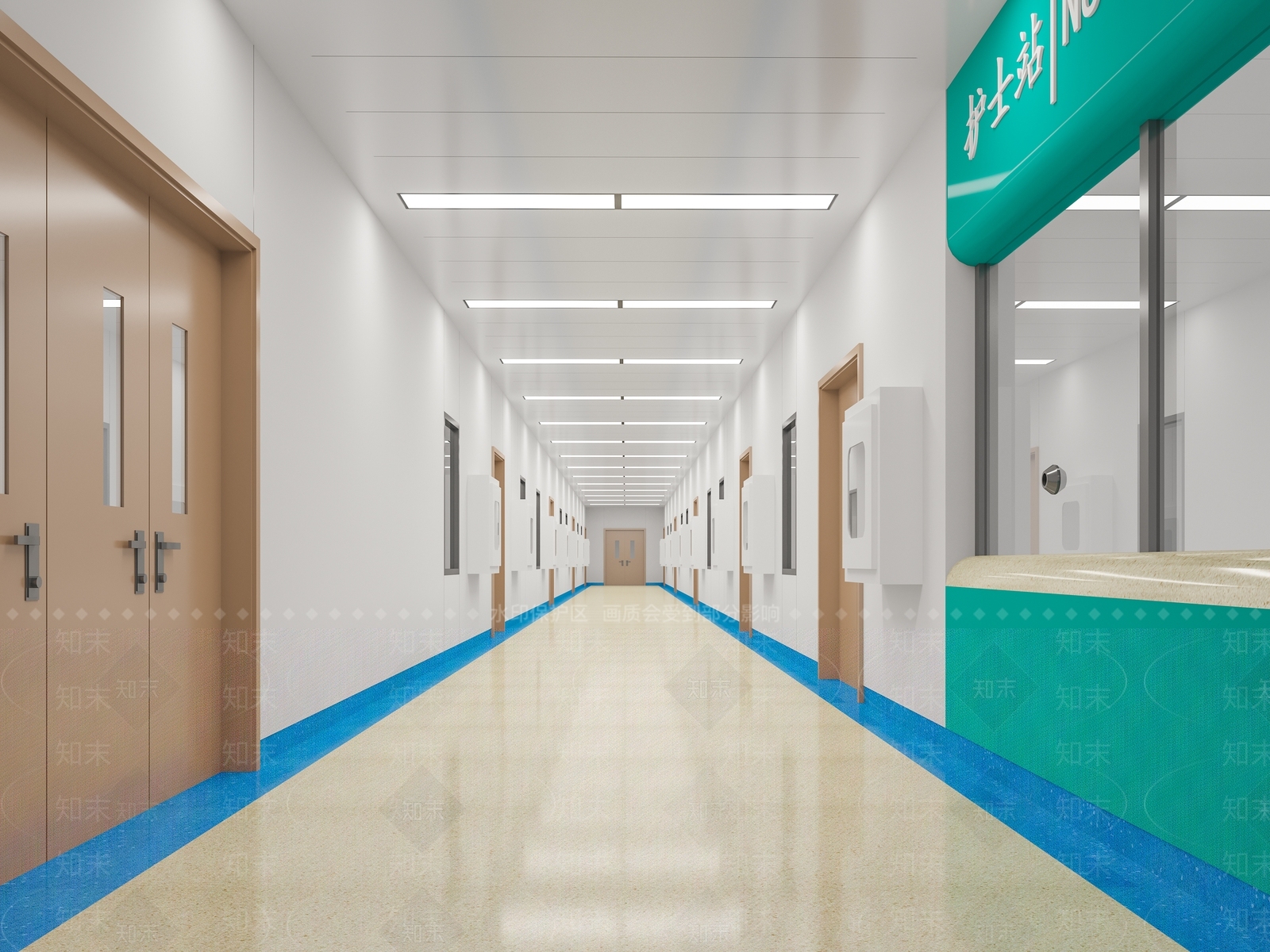 现代医院过道3D模型下载【ID:1143255070】