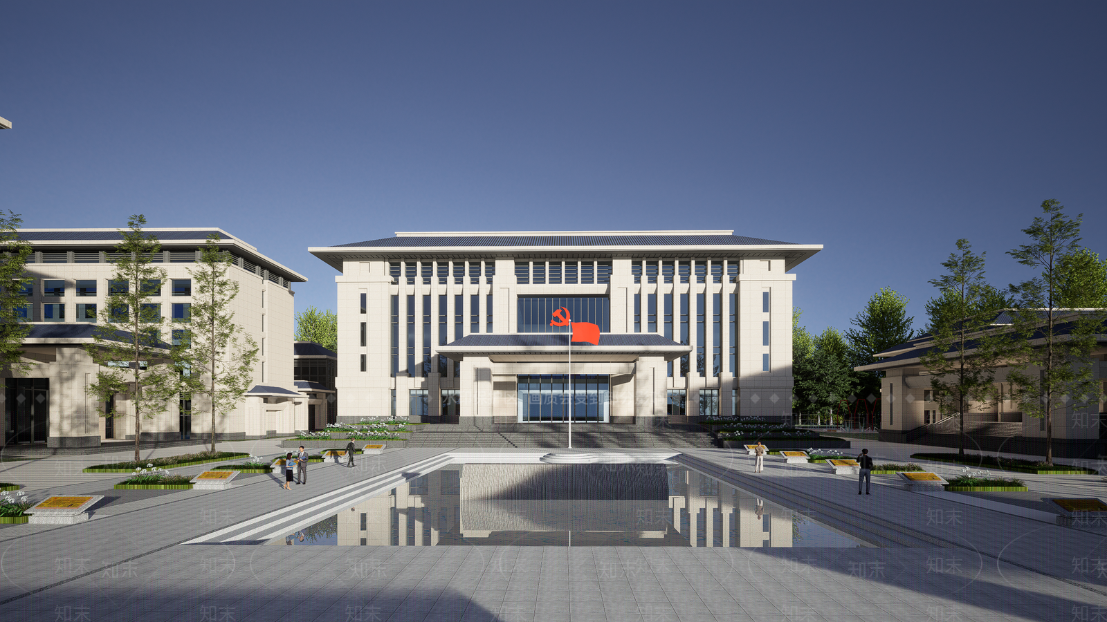 新中式学校SU模型下载【ID:1143255641】