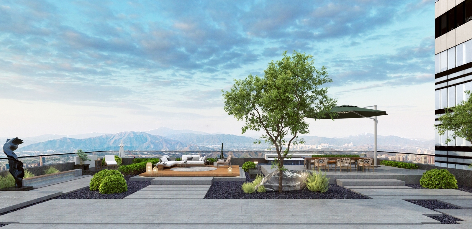 公司楼顶户外阳台3D模型下载【ID:1143256049】