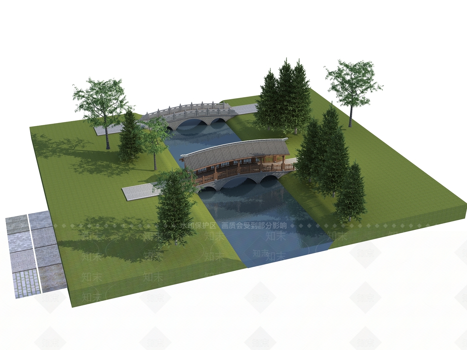 古建拱桥3D模型下载【ID:1143260481】