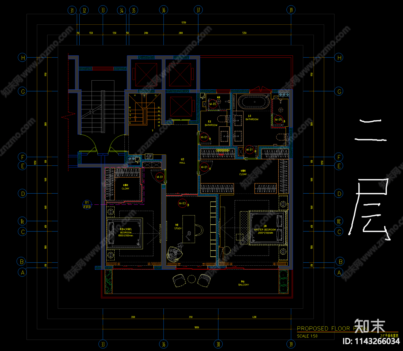 西安三层叠墅样板房装修cad施工图下载【ID:1143266034】