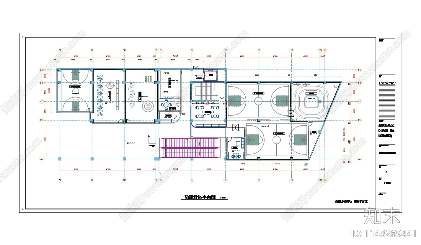 儿童运动馆装修cad施工图下载【ID:1143269441】