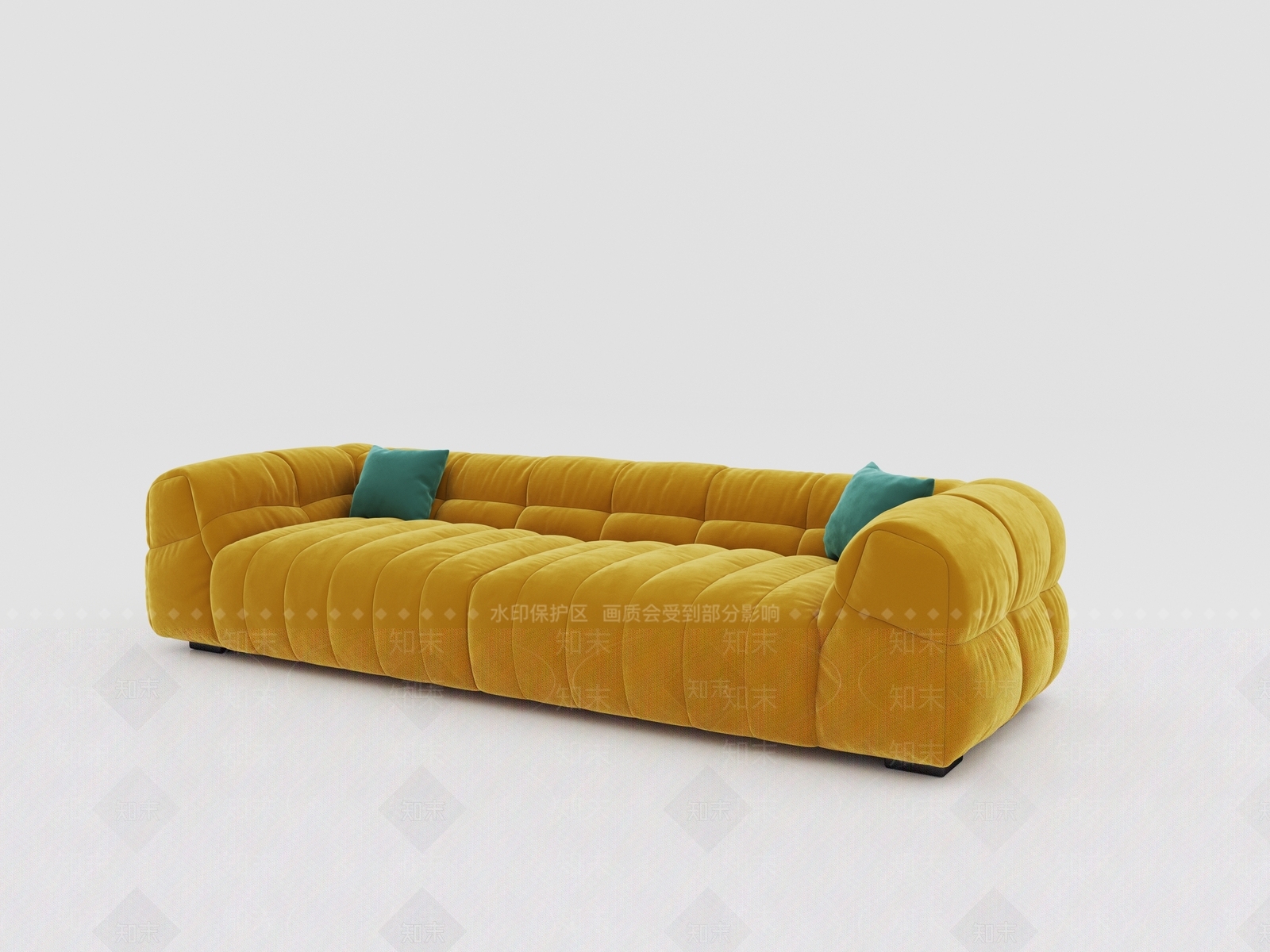 天鹅绒多人沙发3d模型3D模型下载【ID:1143281198】