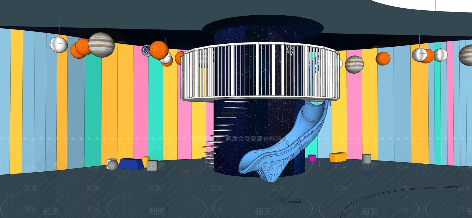 现代儿童活动空间SU模型下载【ID:1143282281】
