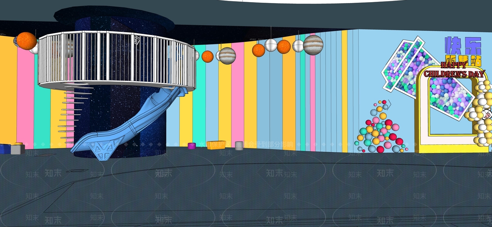 现代儿童活动空间SU模型下载【ID:1143282281】