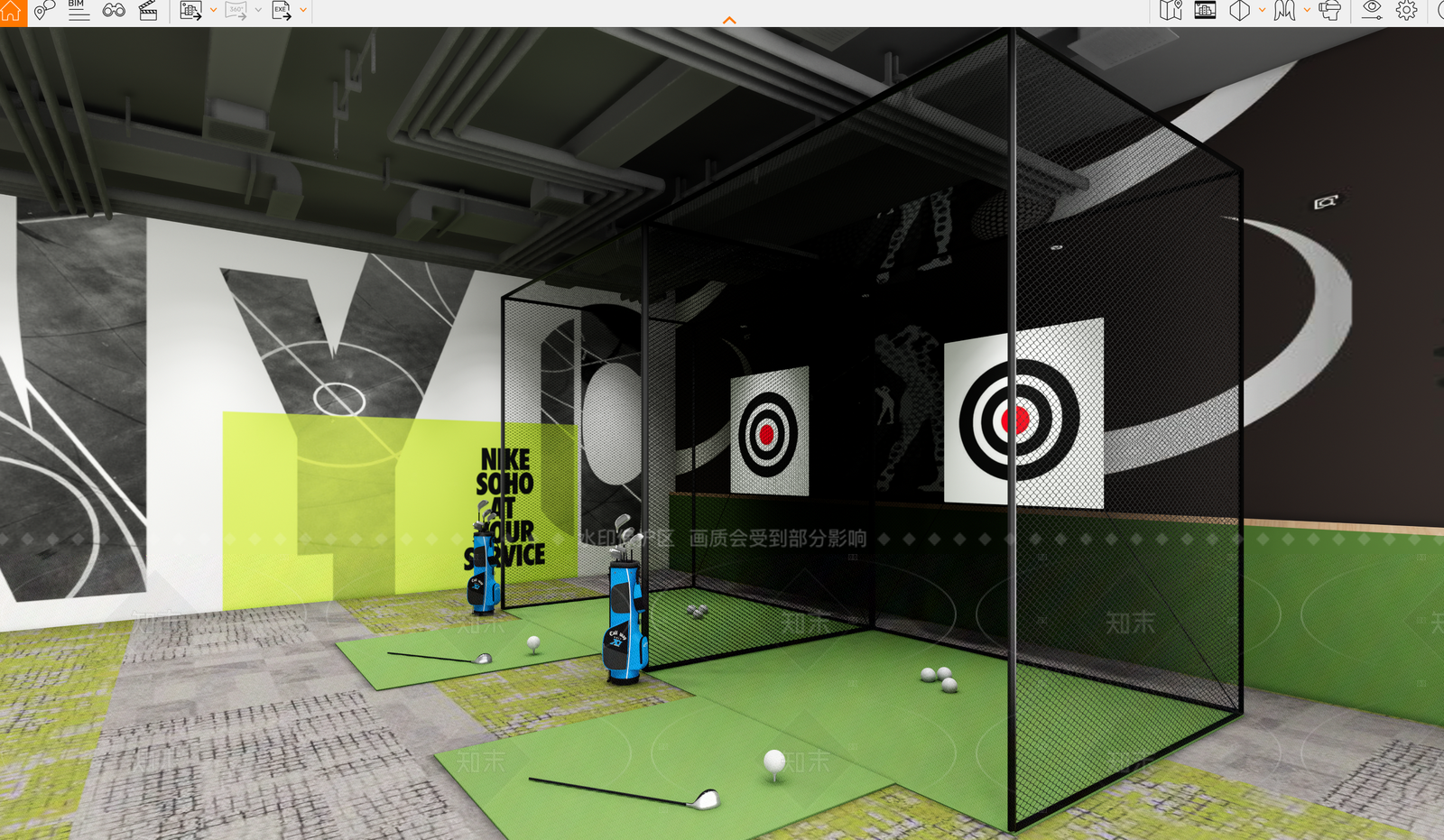 现代室内高尔SU模型下载【ID:1143283245】