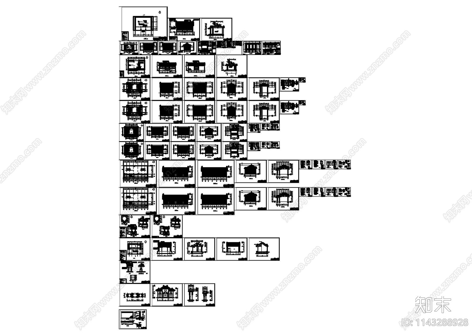 西林古建筑cad施工图下载【ID:1143288928】