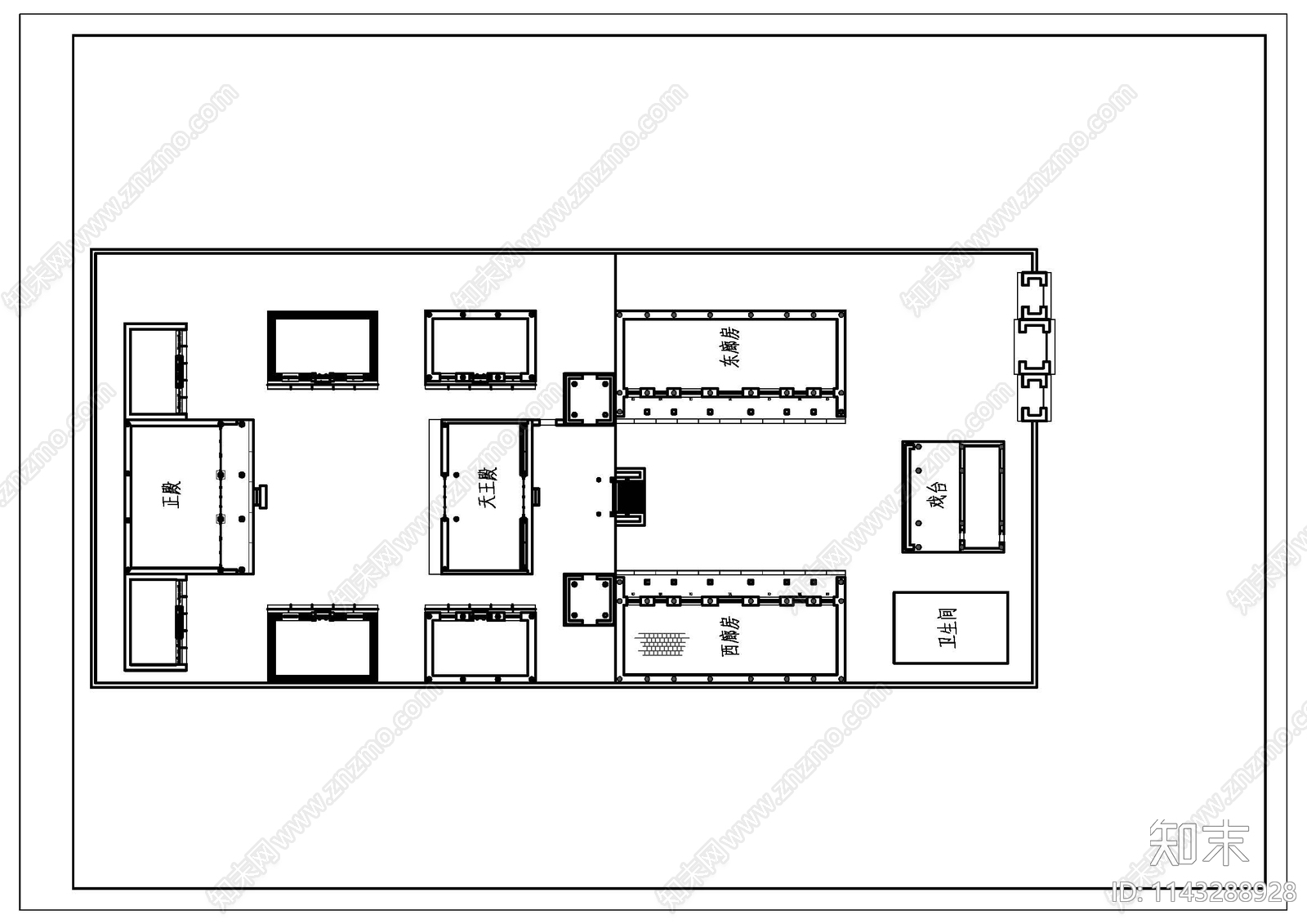 西林古建筑cad施工图下载【ID:1143288928】