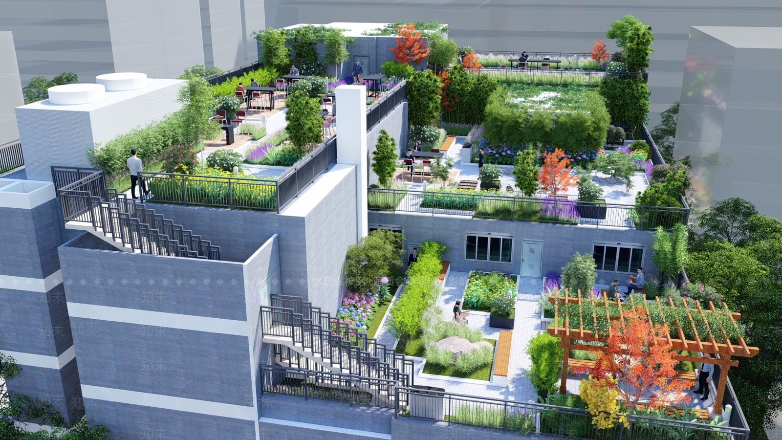 楼顶花园住宅景观3D模型下载【ID:1143288214】