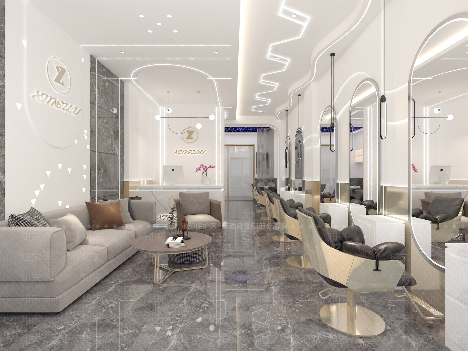 现代美容美发3D模型下载【ID:1143289975】