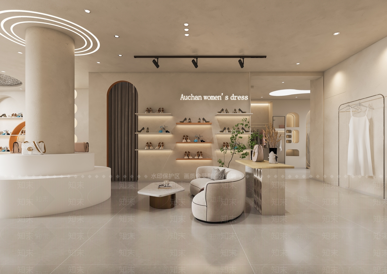 工装服装鞋店3D模型下载【ID:1143290140】
