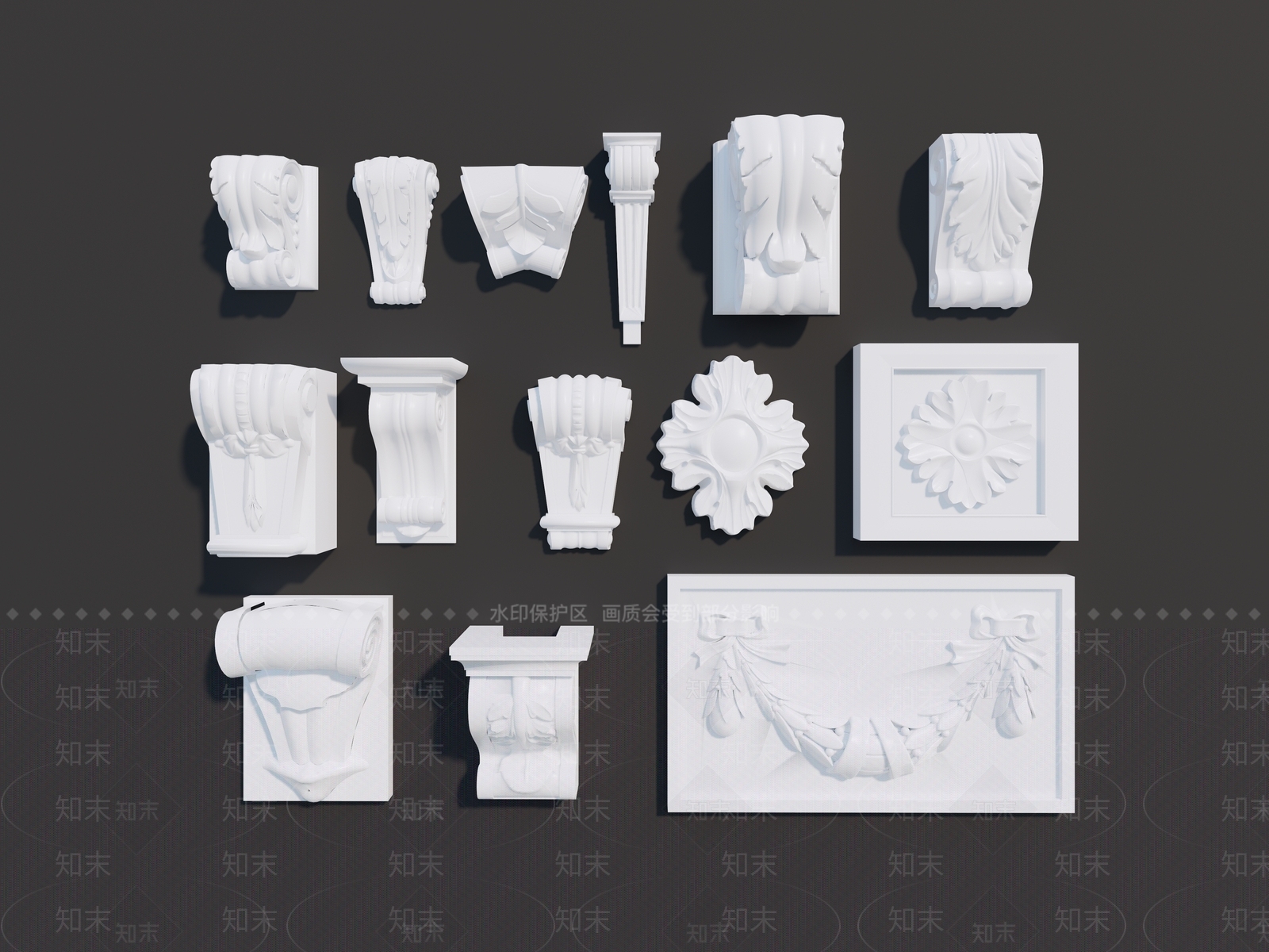 欧式浮雕SU模型下载【ID:1143293786】