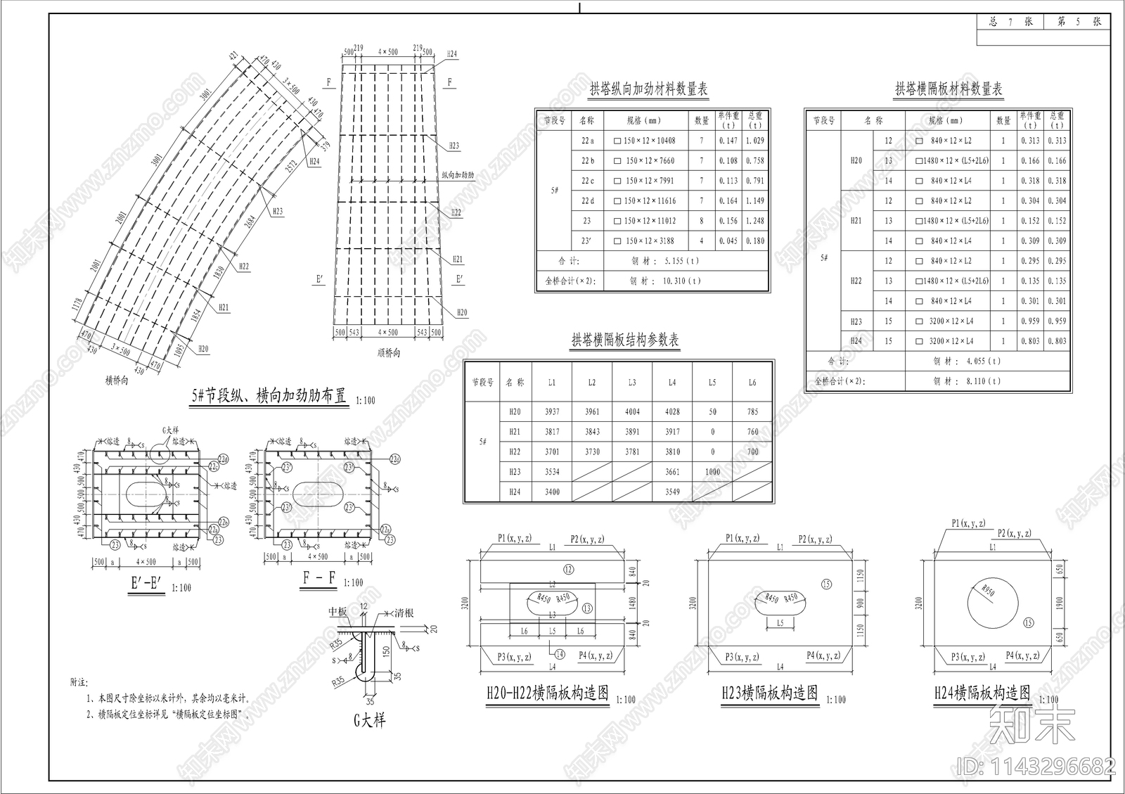 大桥纵向加劲大样cad施工图下载【ID:1143296682】