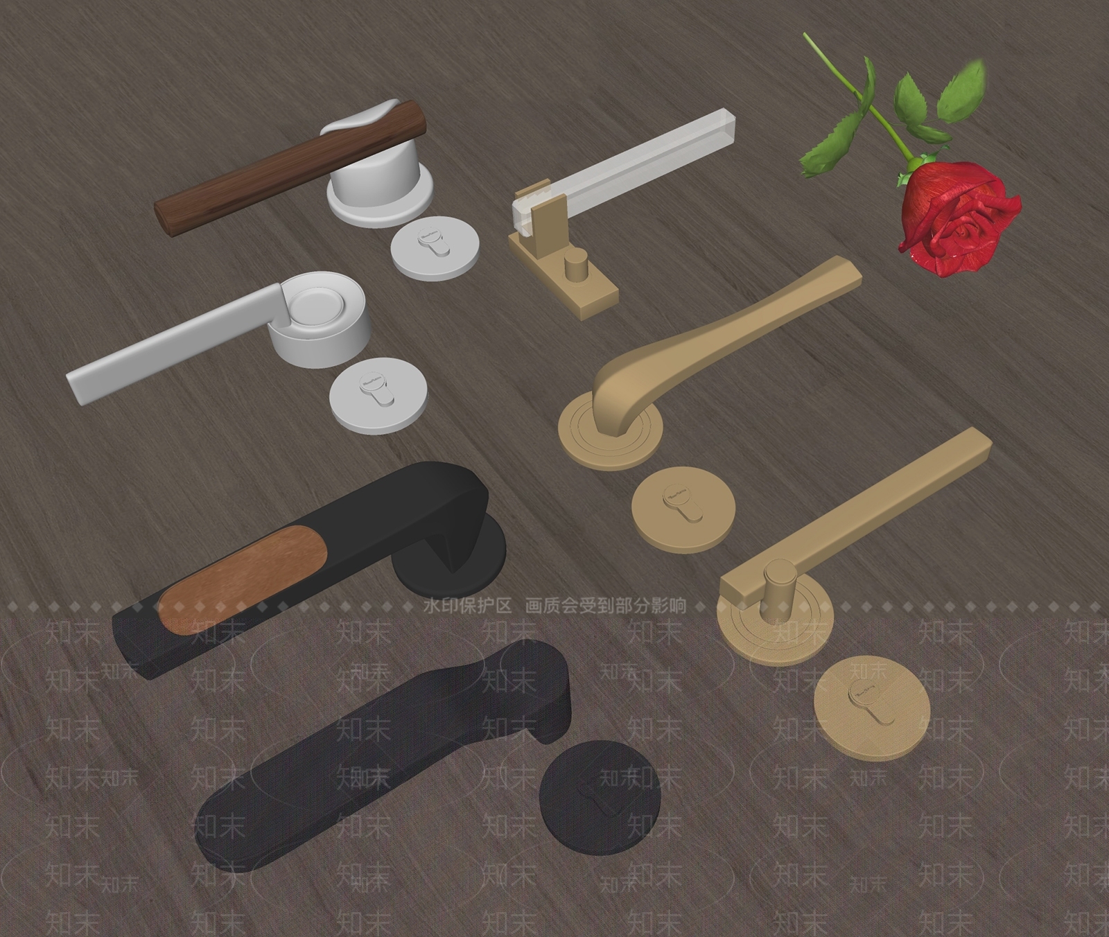 现代门把手SU模型下载【ID:1143296864】