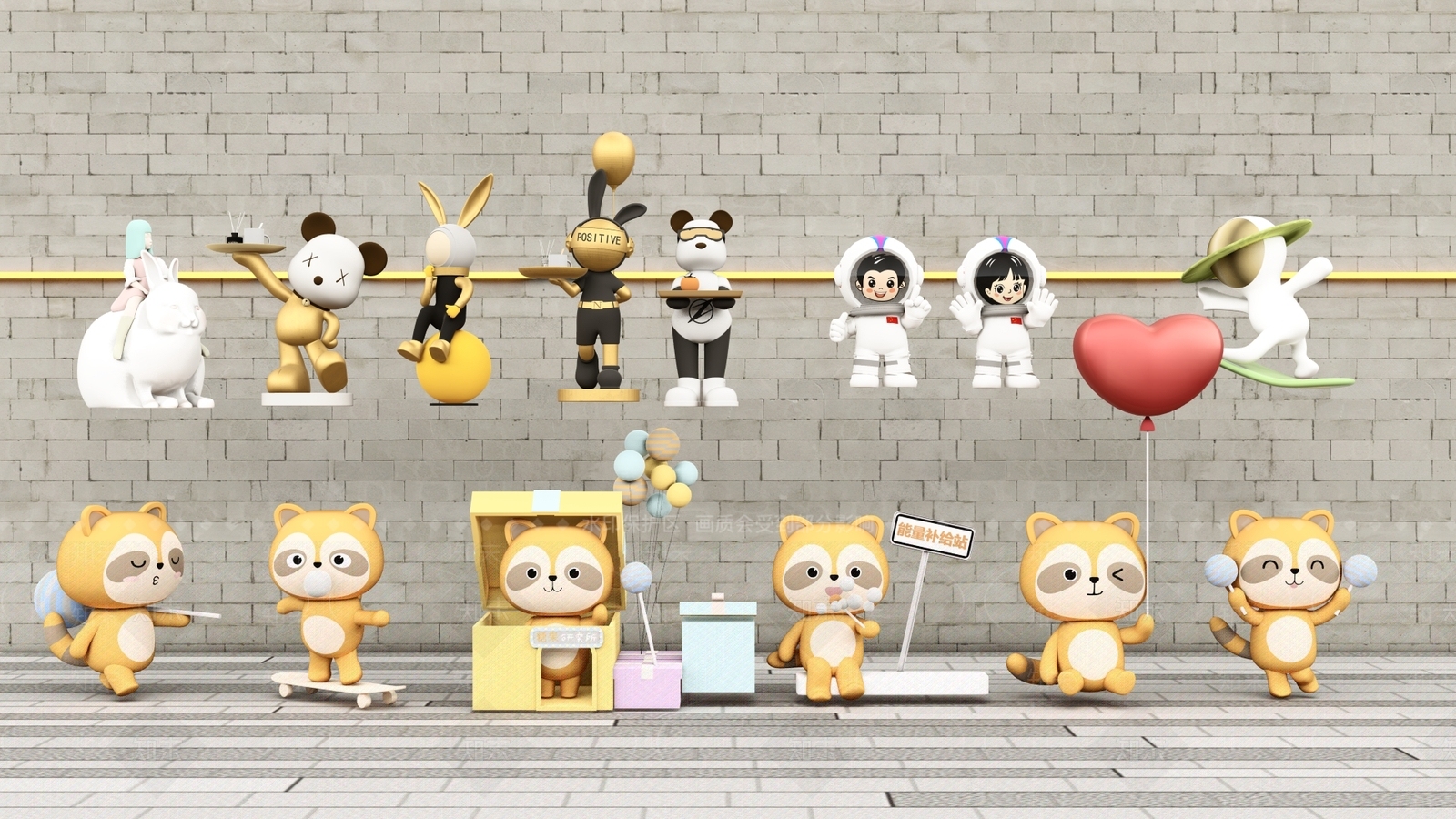 现代IP动物雕塑小品SU模型下载【ID:1143298384】