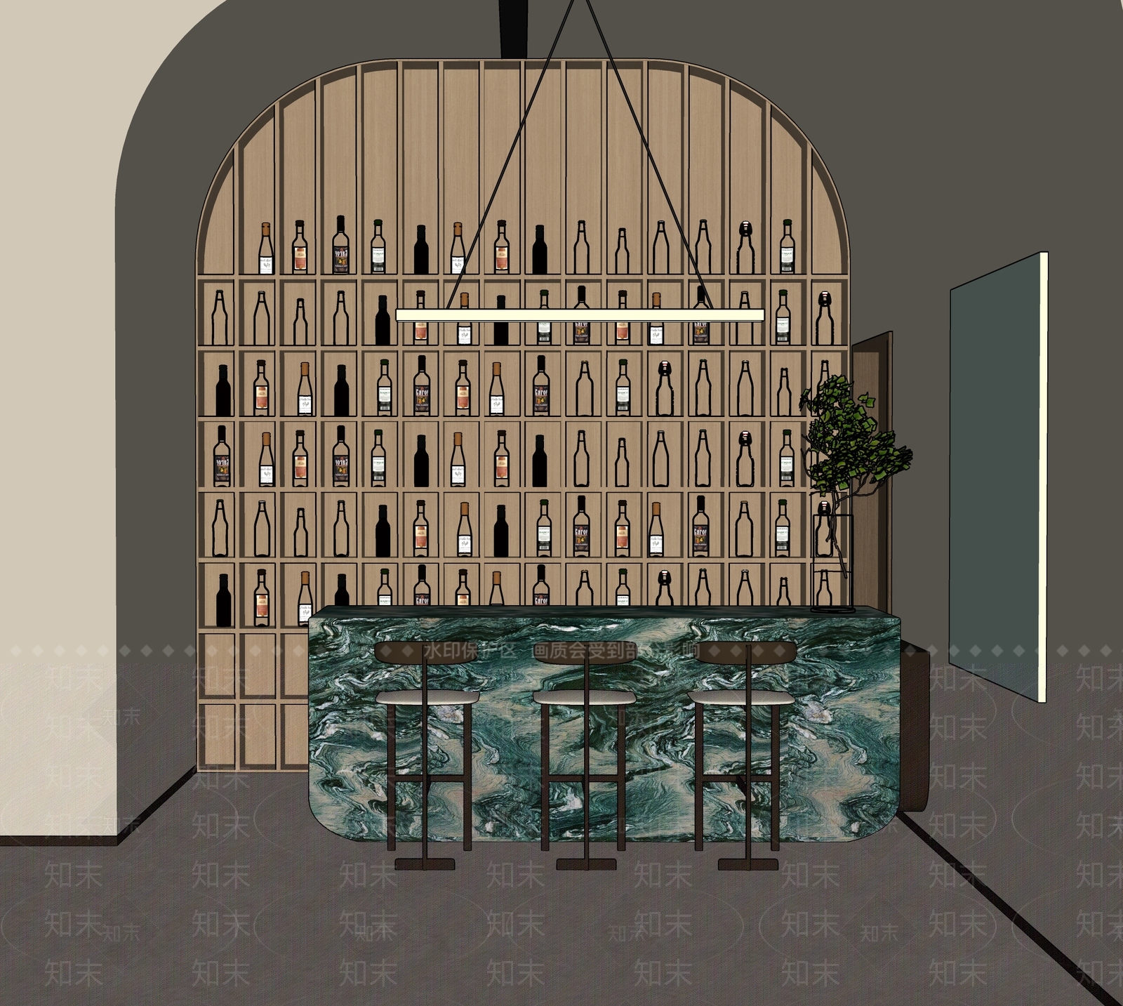 现代酒吧SU模型下载【ID:1146617035】