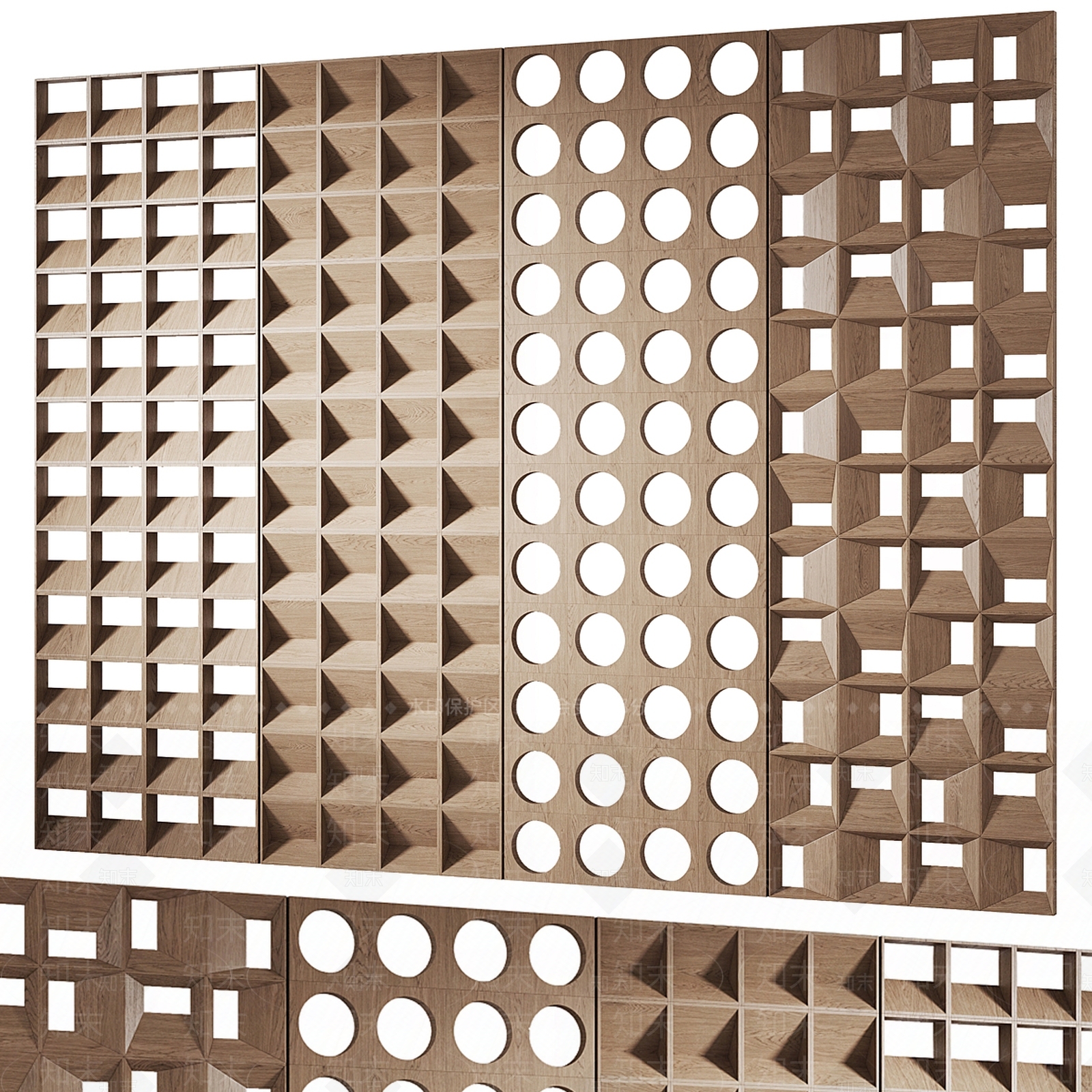 现代镂空隔断SU模型下载【ID:1143303823】