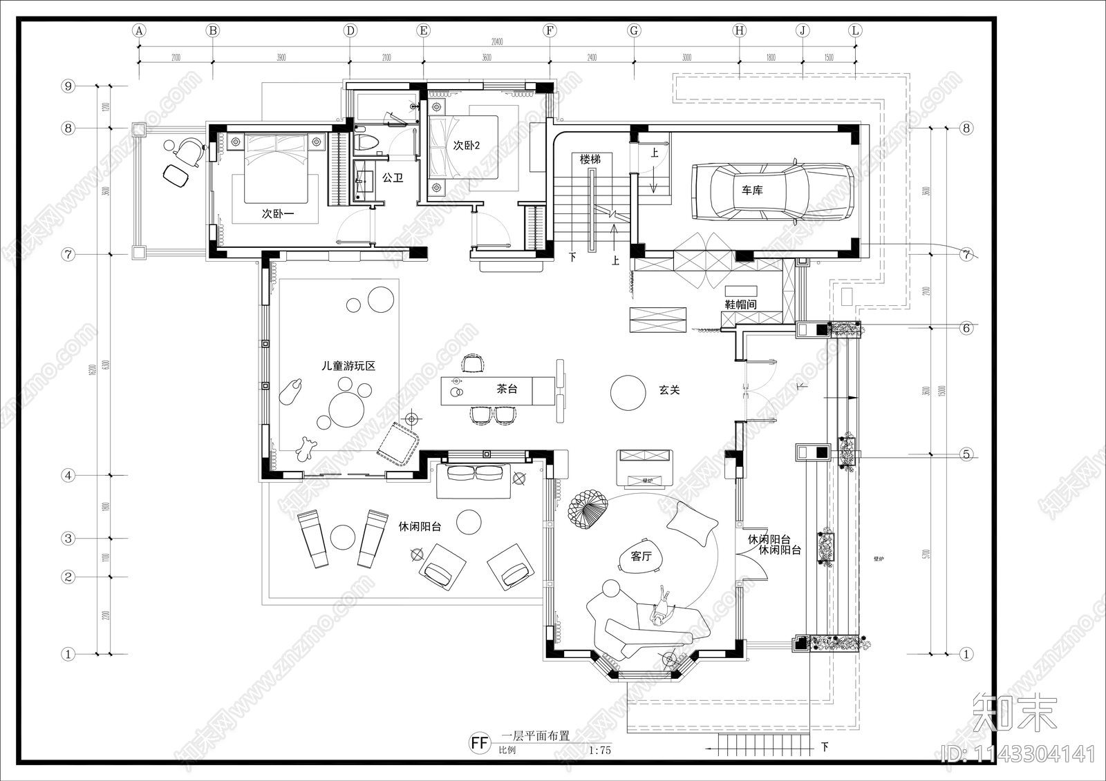 600㎡诧寂风别墅室内施工图下载【ID:1143304141】