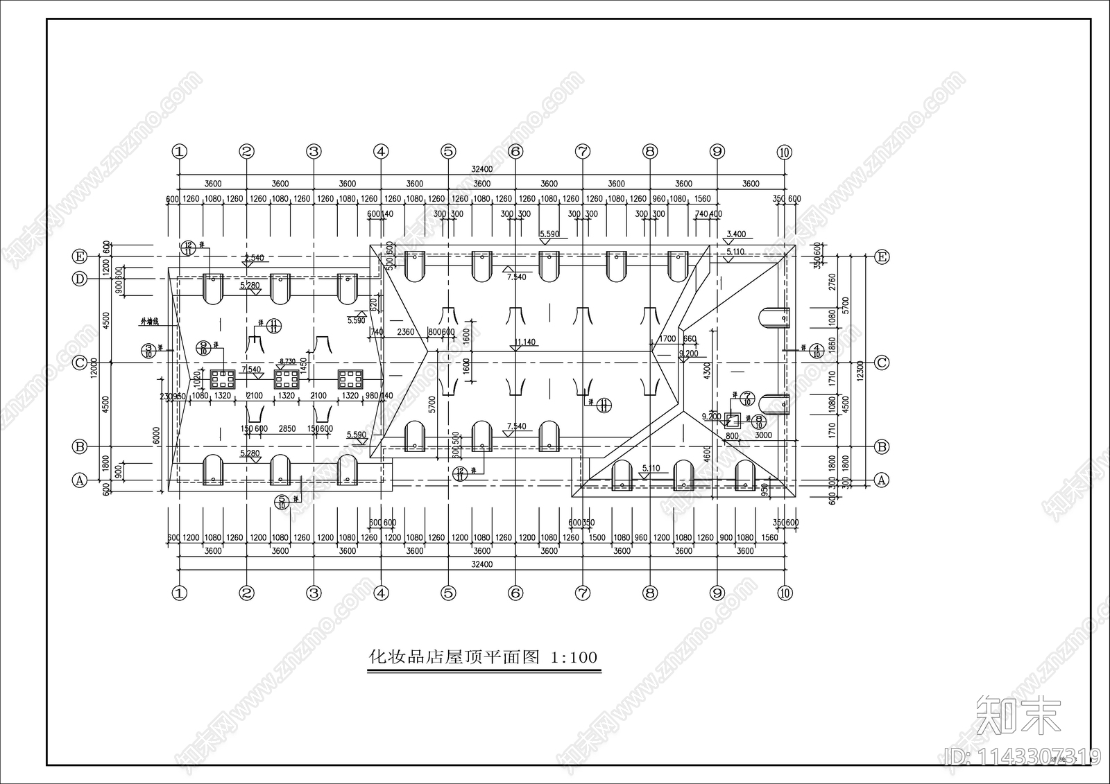 欧式展示厅建筑cad施工图下载【ID:1143307319】