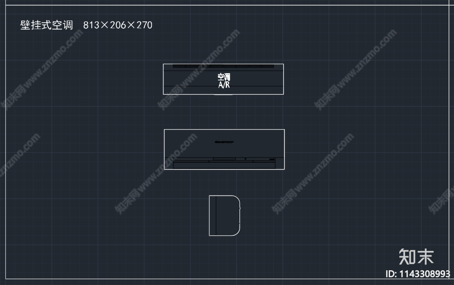 壁挂空调立式空调施工图下载【ID:1143308993】