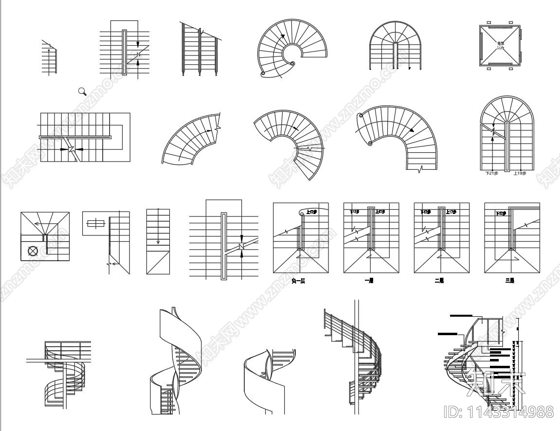 楼梯施工图下载【ID:1143314988】