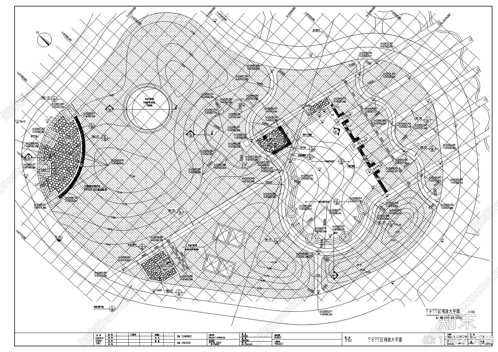 广场绿地景观cad施工图下载【ID:1143315253】