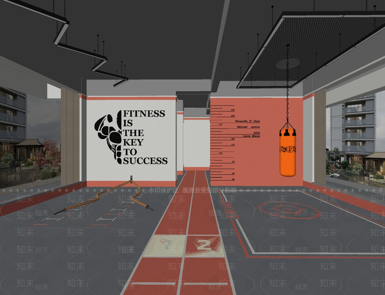 现代健身房SU模型下载【ID:1143315164】