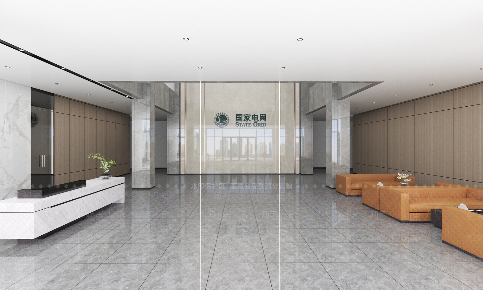 现代公司大堂SU模型下载【ID:1143318450】
