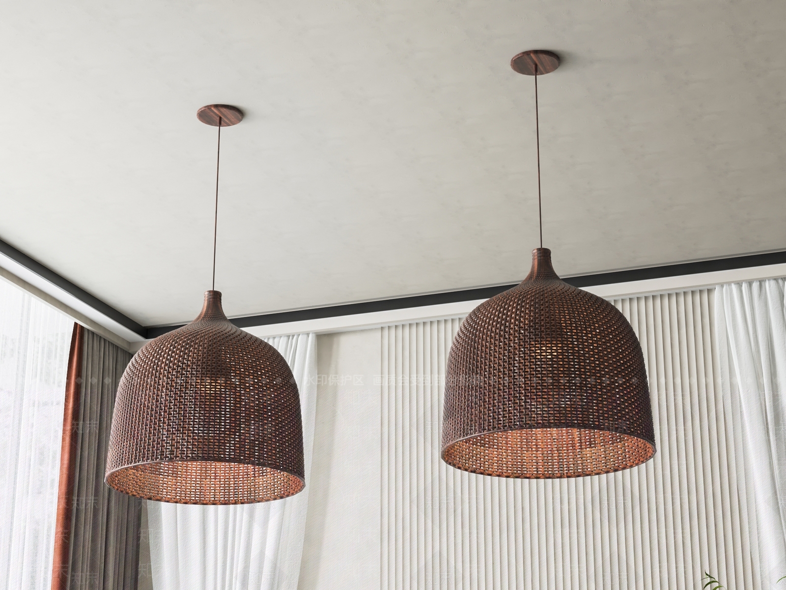 侘寂风吊灯组合3D模型下载【ID:1143328676】