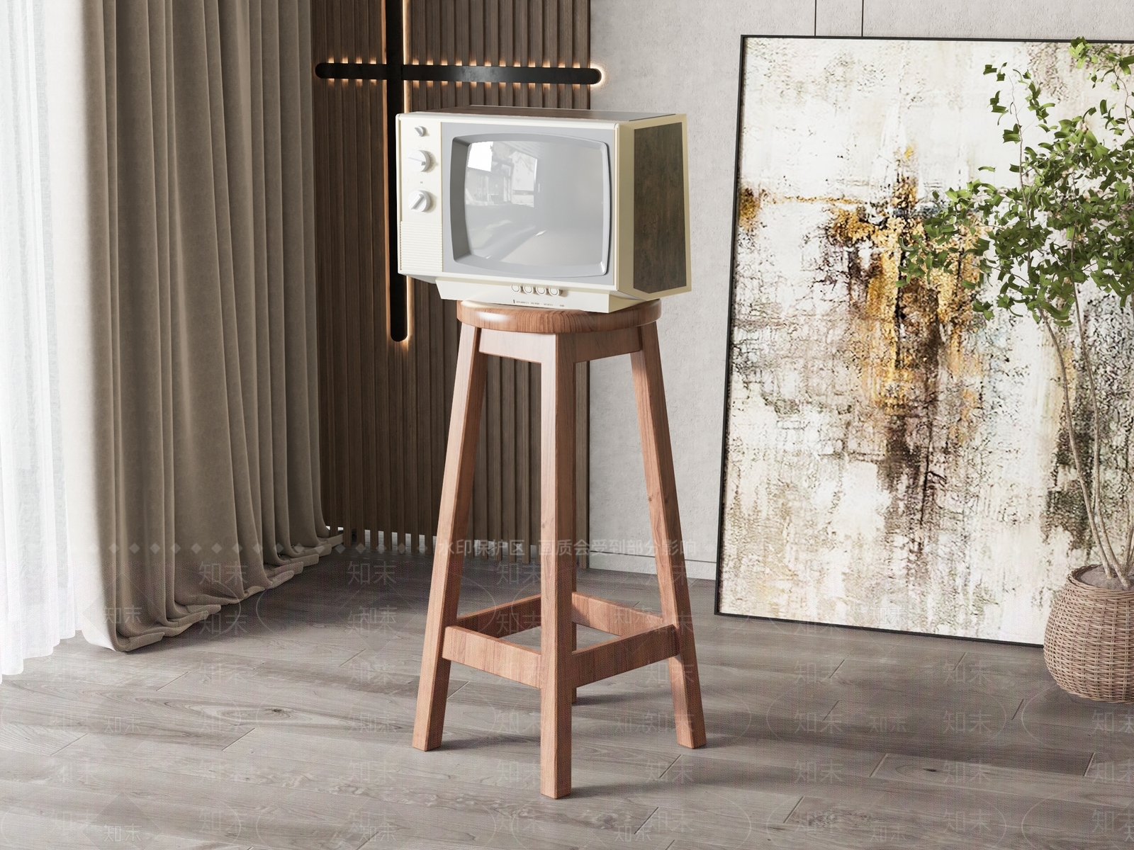 老式电视机摆件SU模型下载【ID:1143331060】