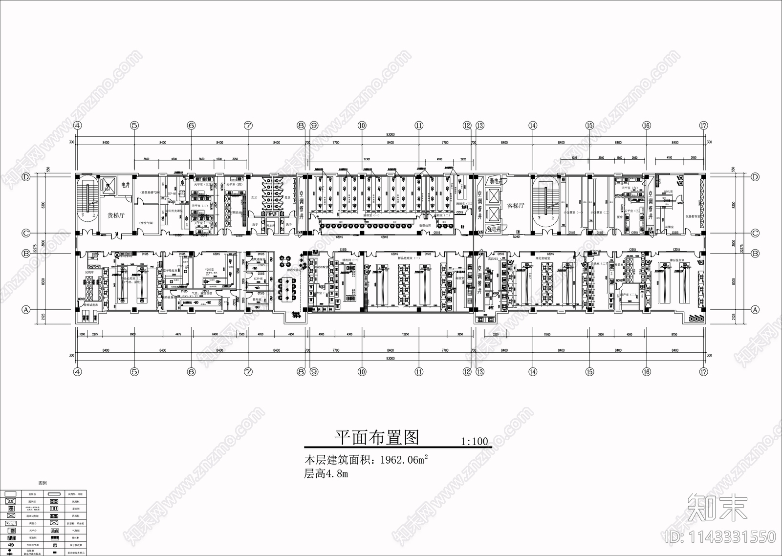 生物化学实验室cad施工图下载【ID:1143331550】