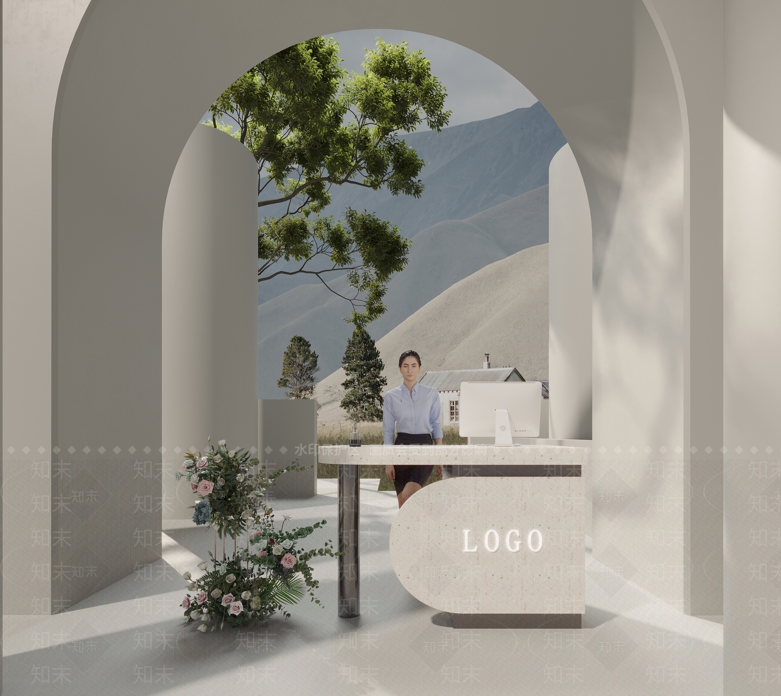 吧台收银台服务台接待台3D模型下载【ID:1143335500】