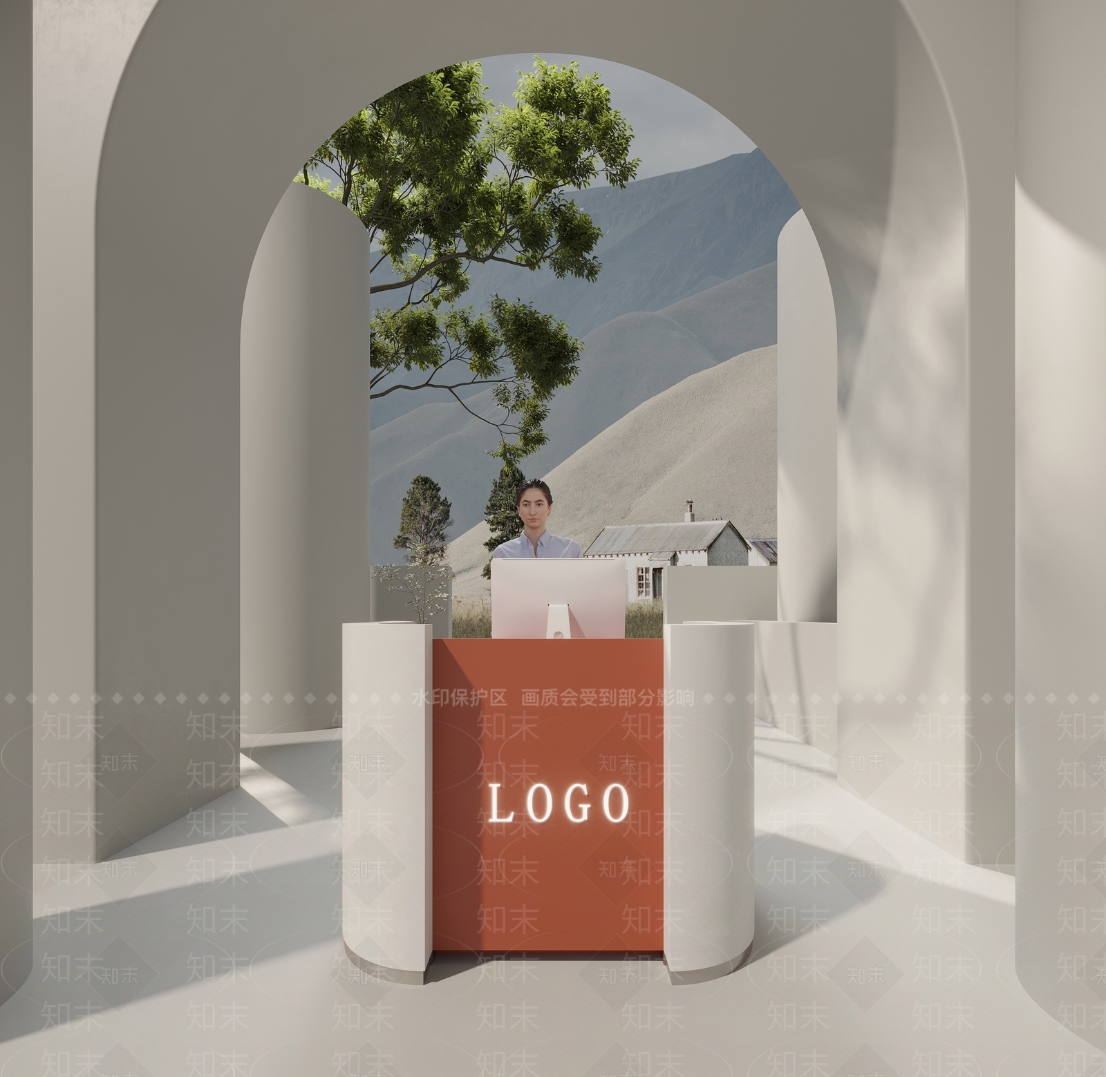 吧台收银台服务台接待台3D模型下载【ID:1143335876】