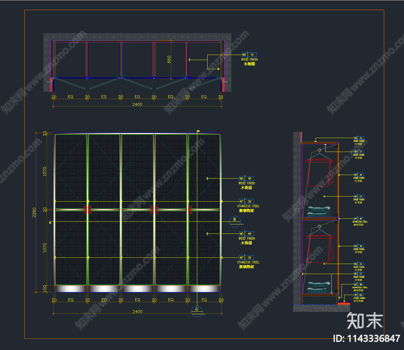 超全精品衣柜CAD节点详图施工图下载【ID:1143336847】