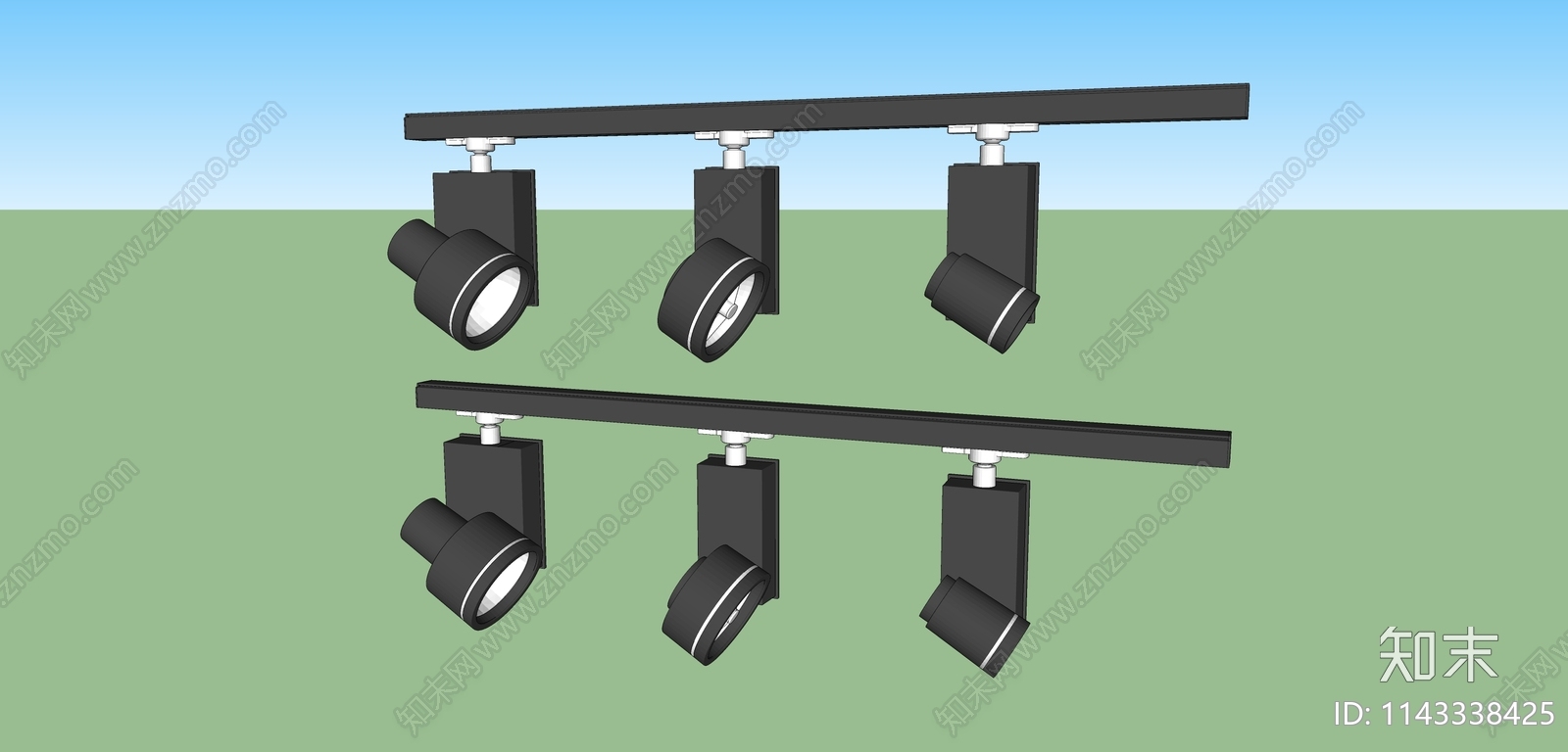 现代筒灯射灯SU模型下载【ID:1143338425】