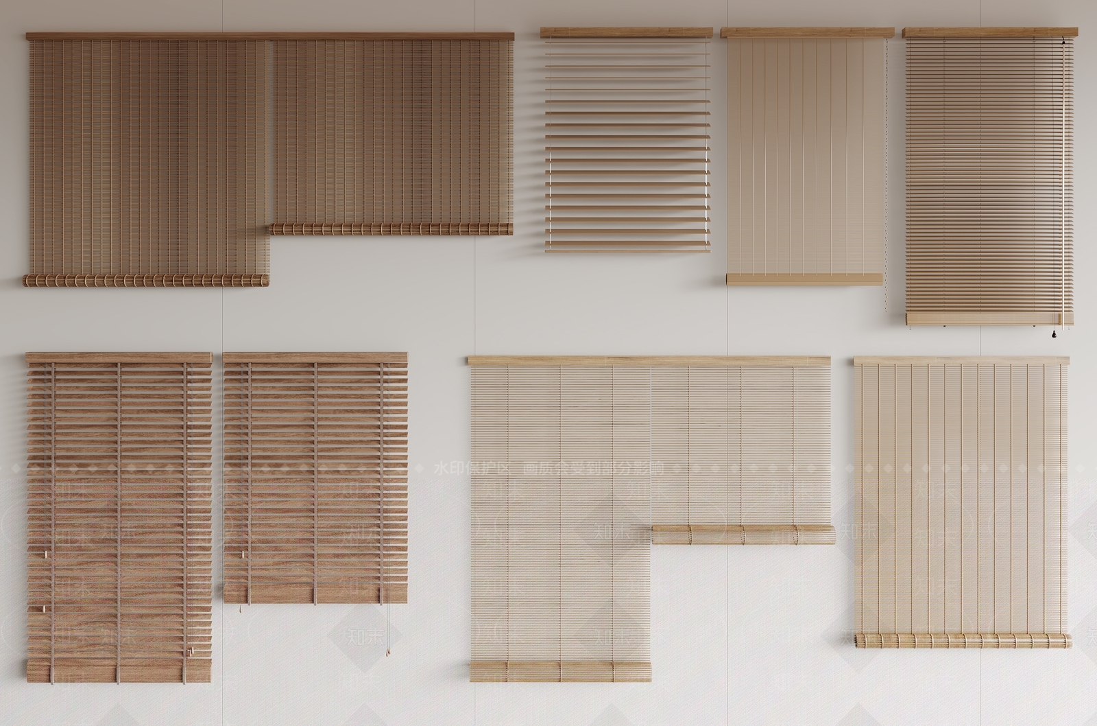 新中式竹帘3D模型下载【ID:1143344777】