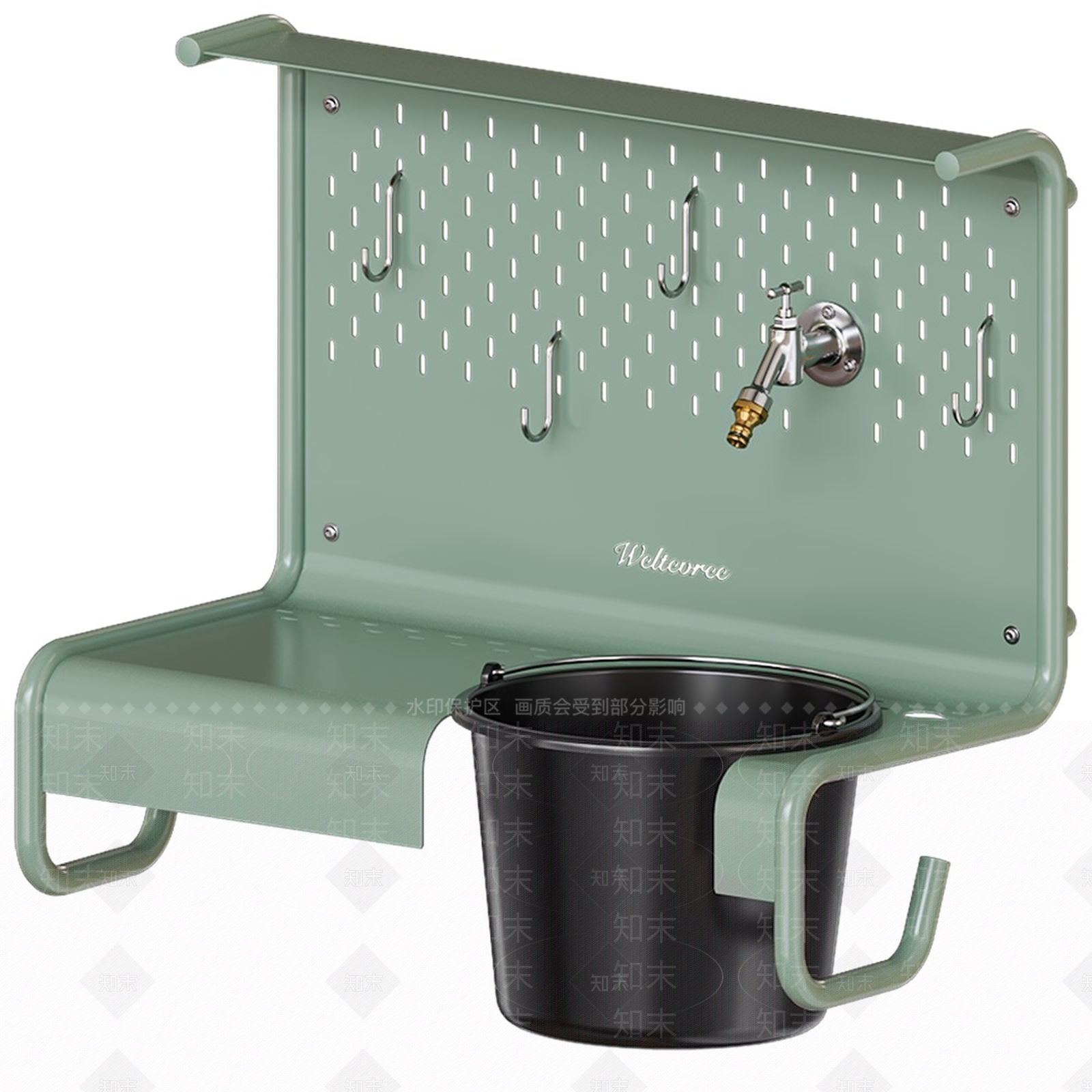 WATERWORKS现代金属风水龙头洗手台组合18w3D模型下载【ID:1143344839】