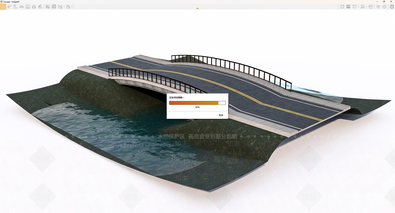 现代大桥SU模型下载【ID:1143352872】