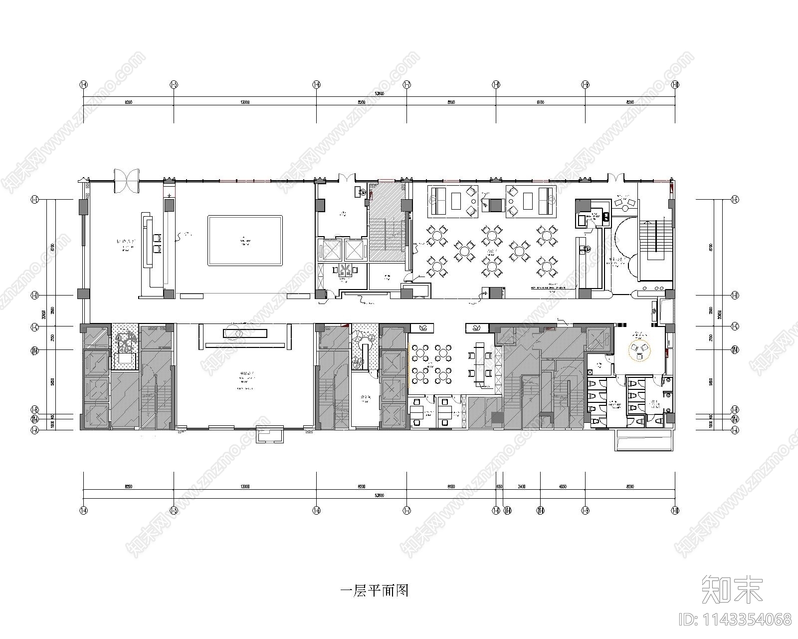 勤诚达售楼处室内装修cad施工图下载【ID:1143354068】