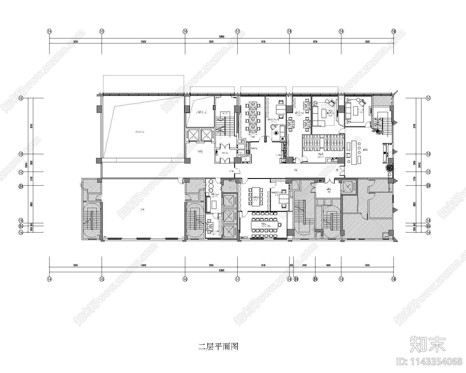 勤诚达售楼处室内装修cad施工图下载【ID:1143354068】