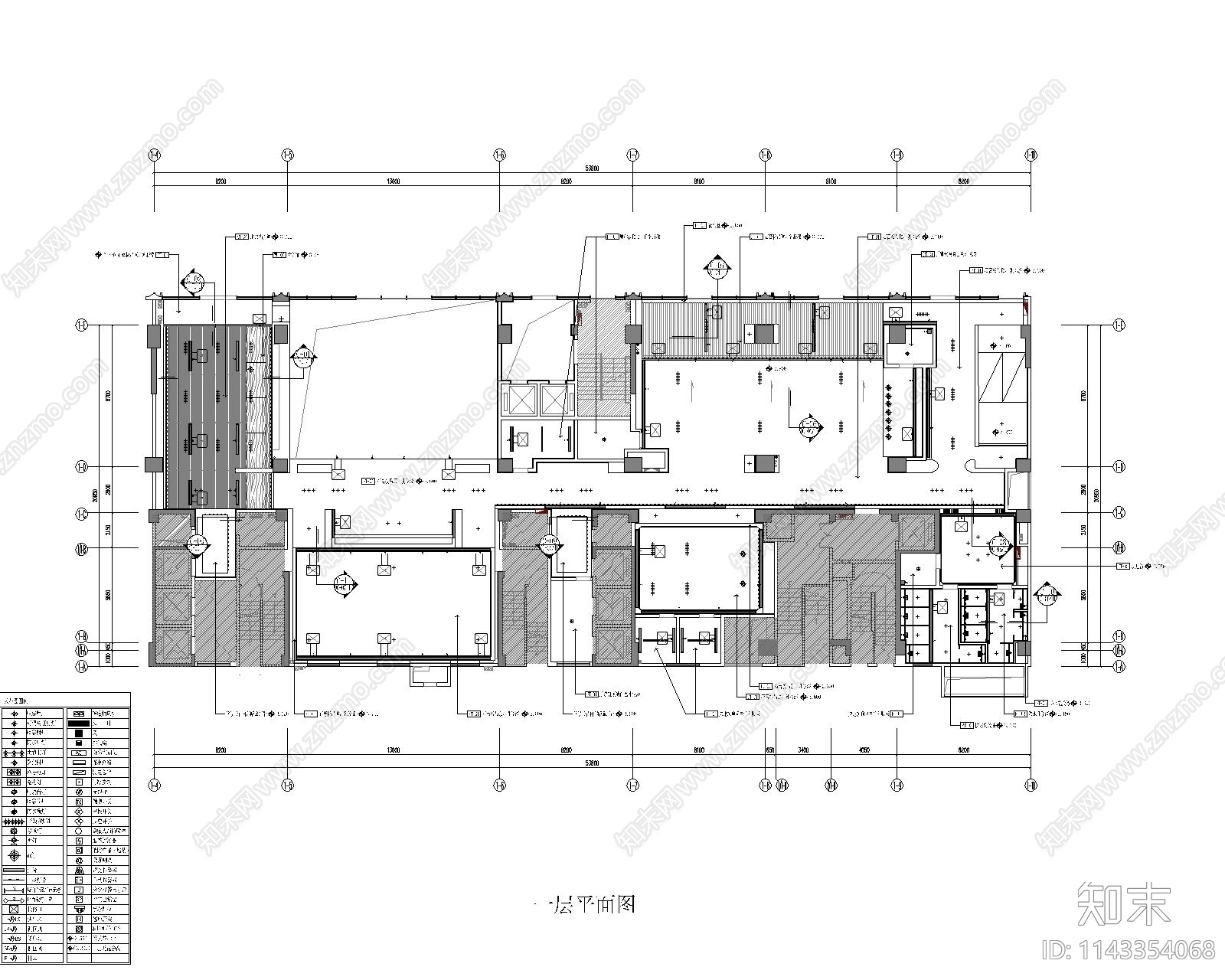 勤诚达售楼处室内装修cad施工图下载【ID:1143354068】